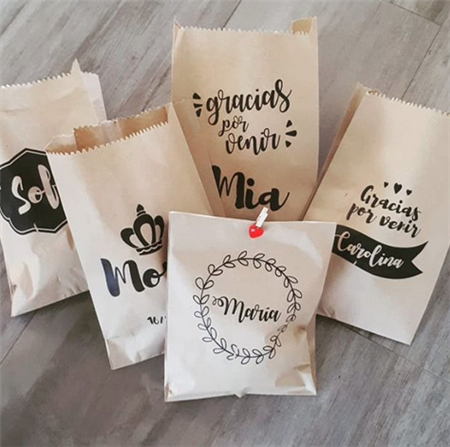 Bolsas de papel kraft impresas 10u Personalizadas